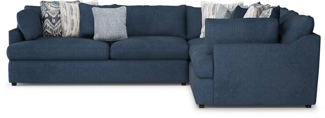 Cindy Crawford Home Aldon Boulevard Navy 3 Pc Sectional - Thumbnail - Image 3