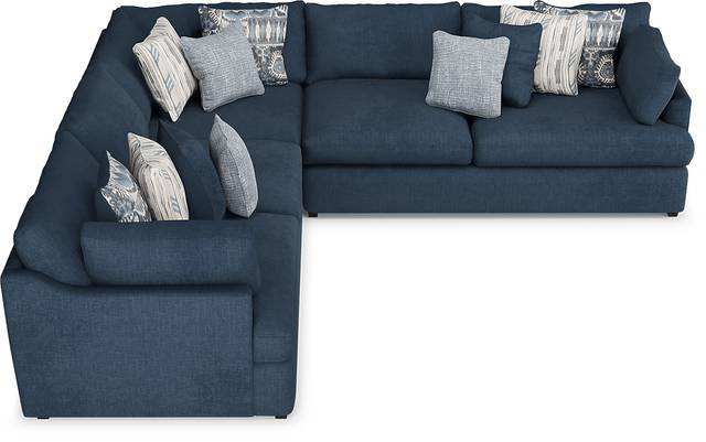 Cindy Crawford Home Aldon Boulevard Navy 3 Pc Sectional - Thumbnail - Image 4