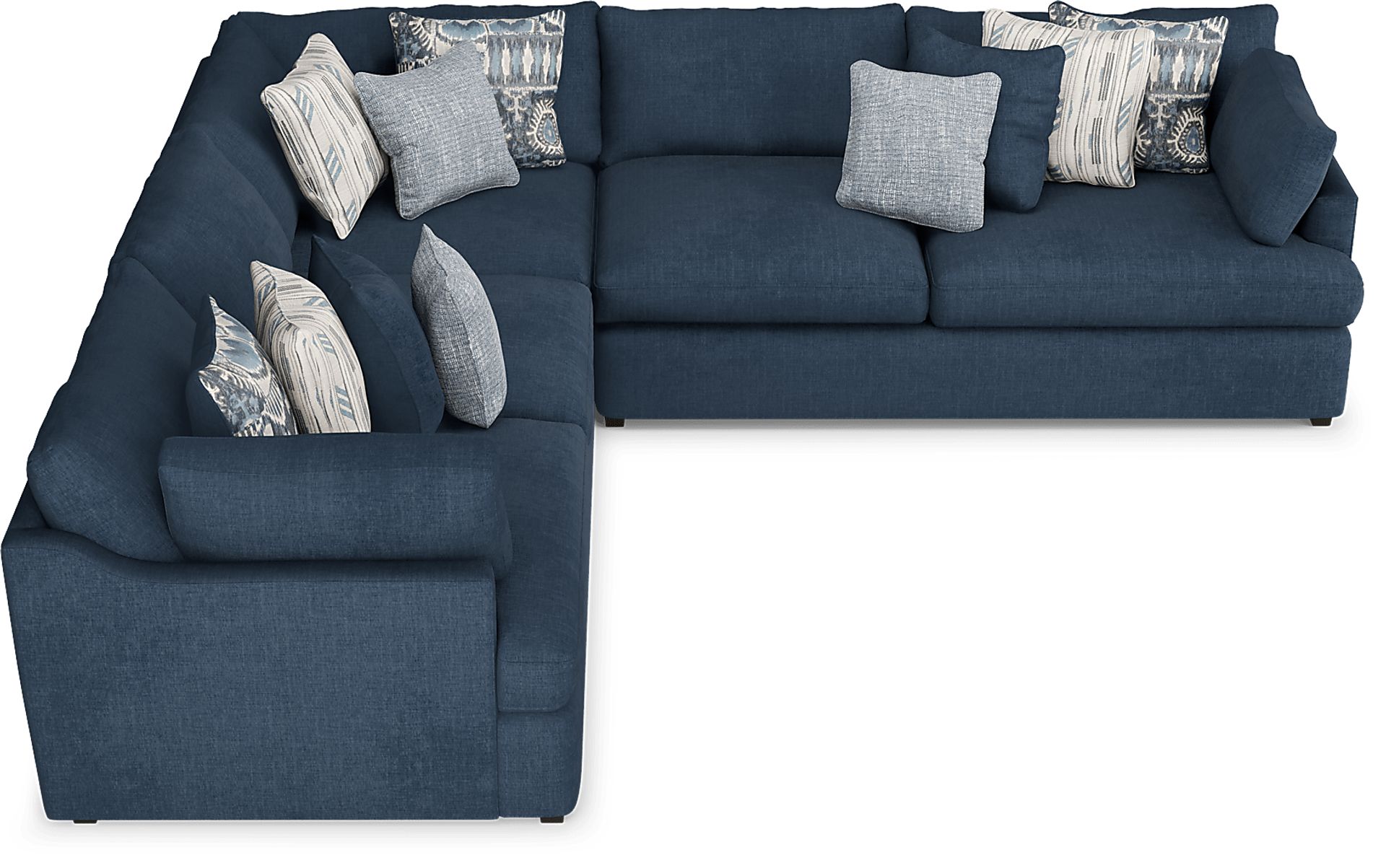 Cindy Crawford Home Aldon Boulevard Navy 3 Pc Sectional - Image 4
