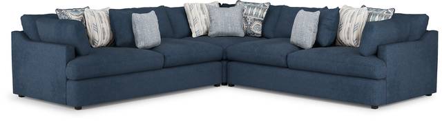 Cindy Crawford Home Aldon Boulevard Navy 3 Pc Sectional - Thumbnail - Image 1