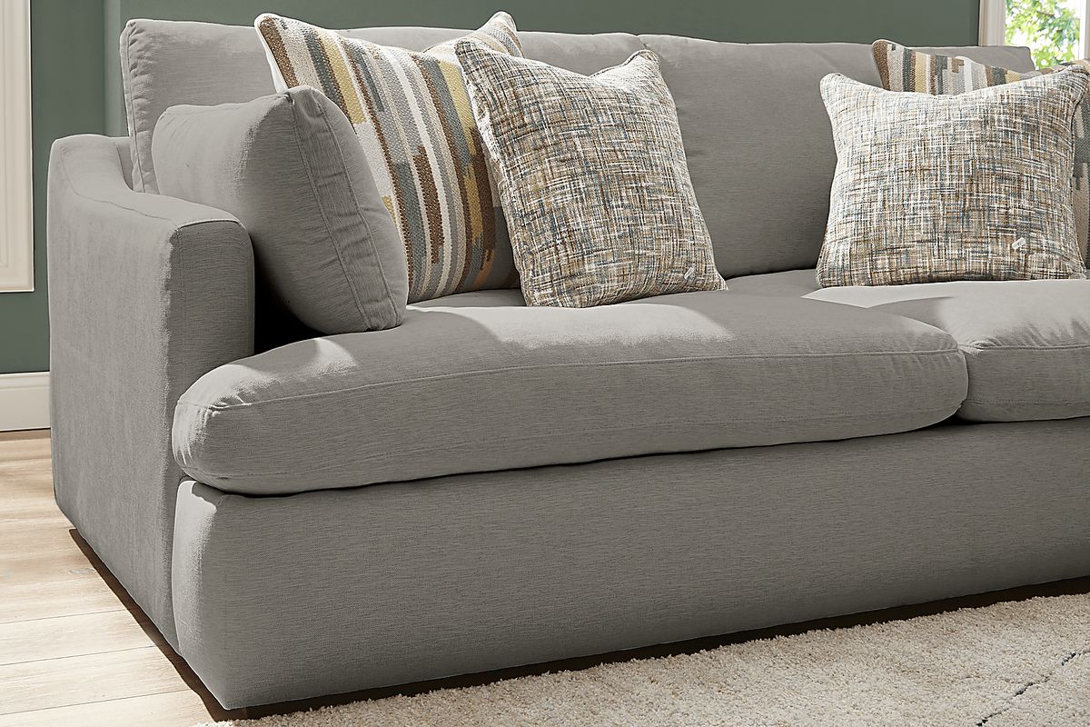 Cindy Crawford Aldon Park Gray Chenille Fabric 3 Pc Sectional | Rooms to Go