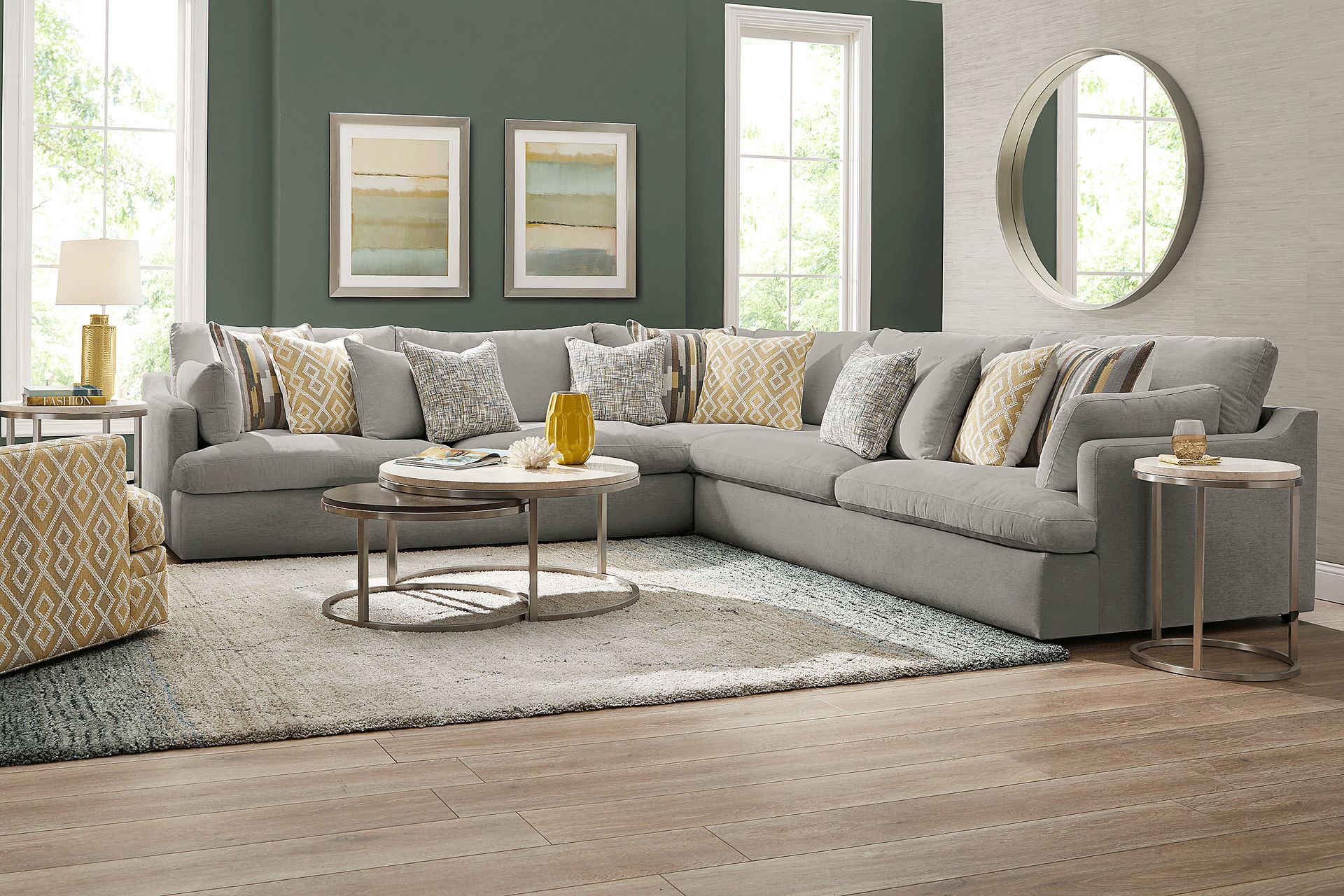 Aldon Park Gray 3 Pc Sectional - Image 2