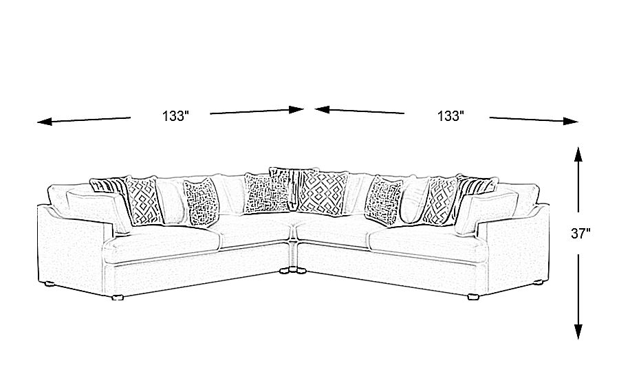 Cindy Crawford Home Aldon Park White 3 Pc Sectional - Rooms To Go