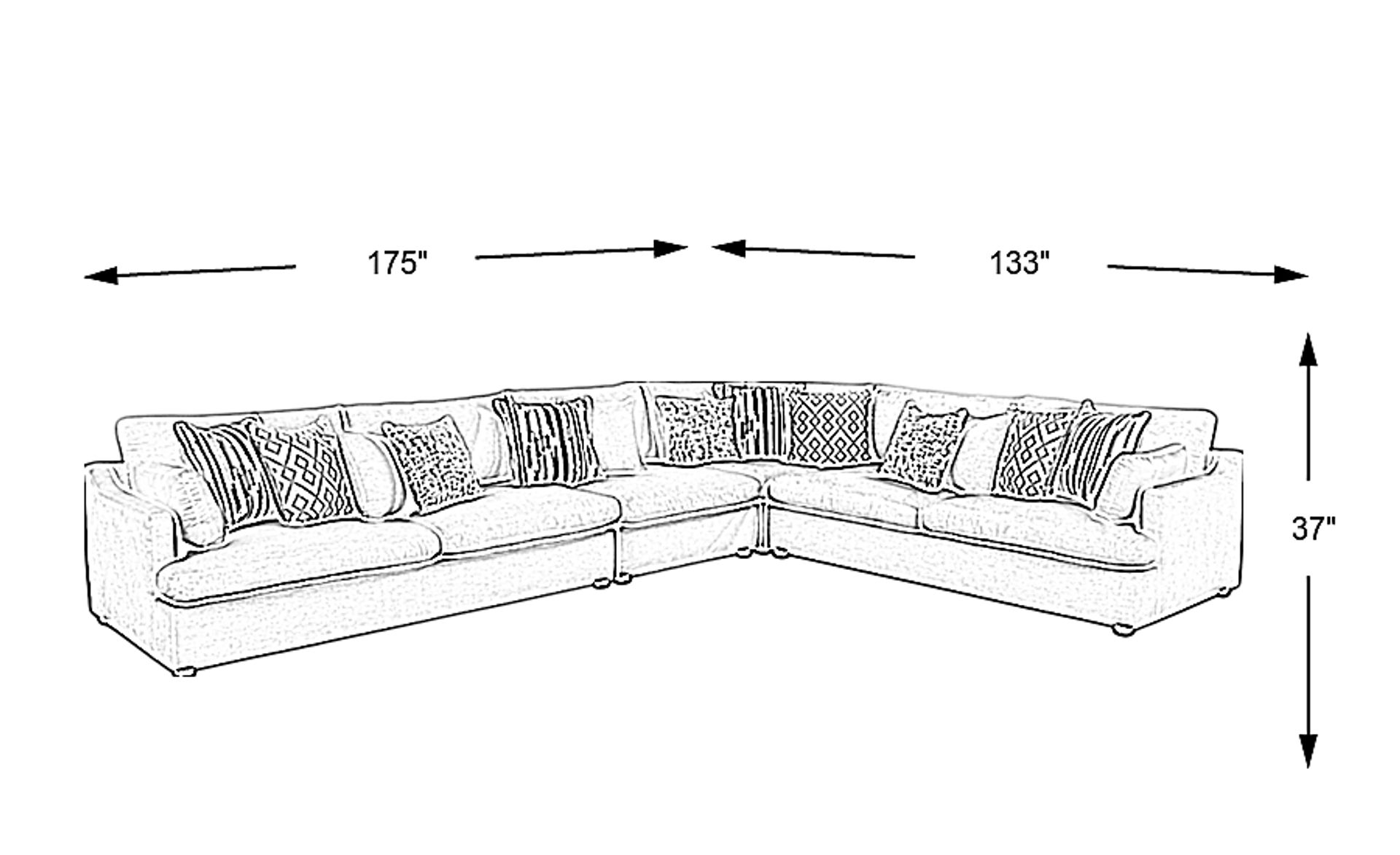 Cindy Crawford Aldon Park White Chenille Fabric 4 Pc Sectional | Rooms ...