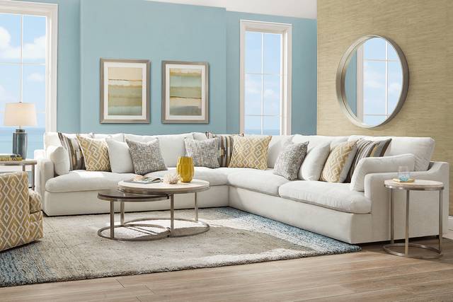 Cindy Crawford Home Aldon Park White 6 Pc Sectional Living Room - Thumbnail - Image 1