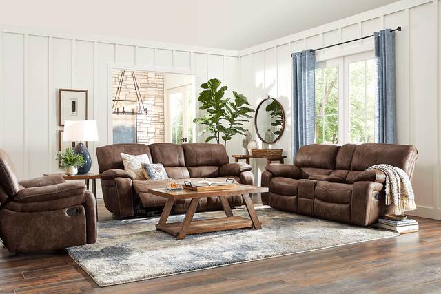 Cindy Crawford Home Alpen Ridge Brown 2 Pc Reclining Living Room - Thumbnail - Image 1