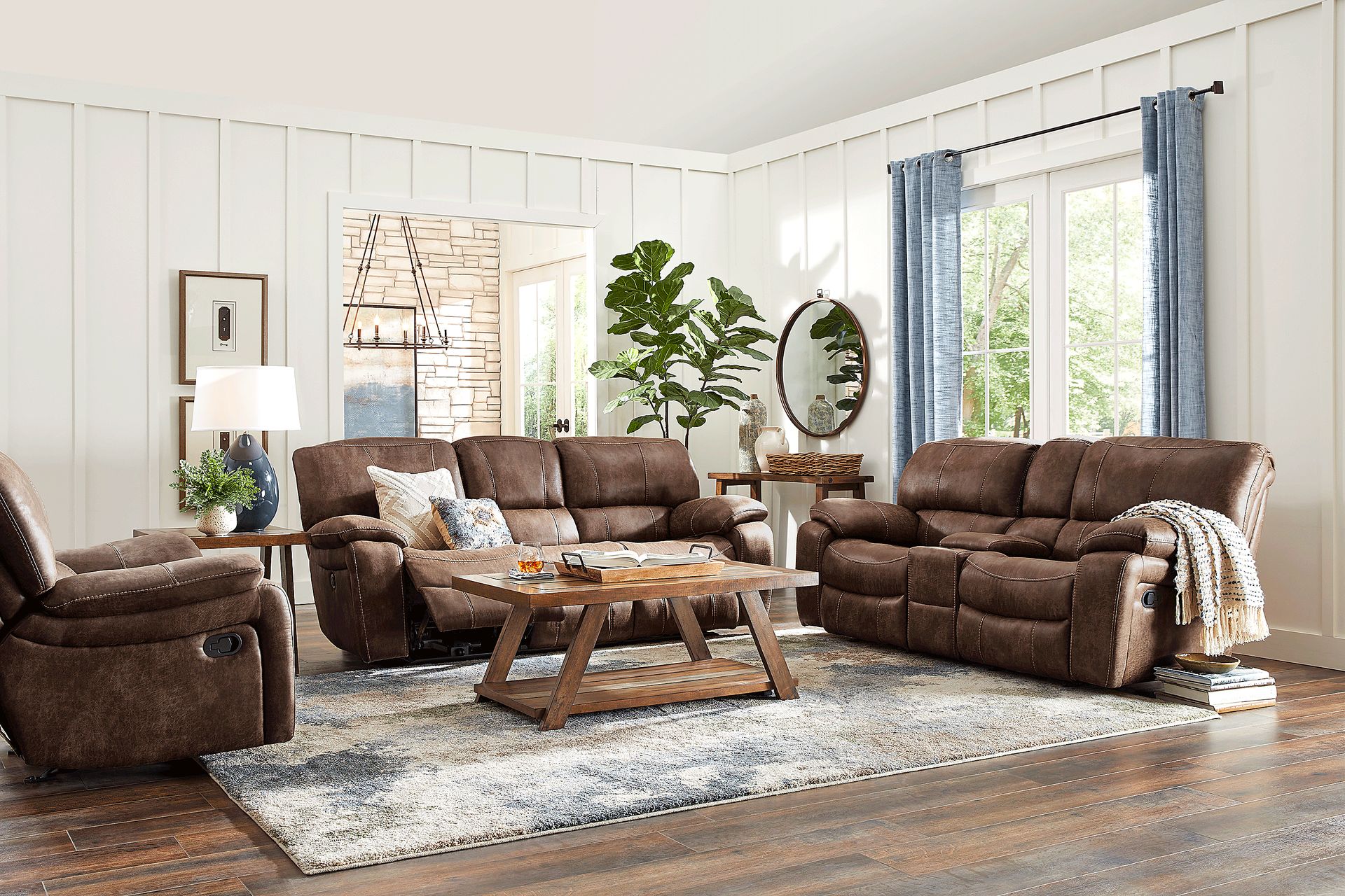 Cindy Crawford Home Alpen Ridge Brown 2 Pc Reclining Living Room - Image 1
