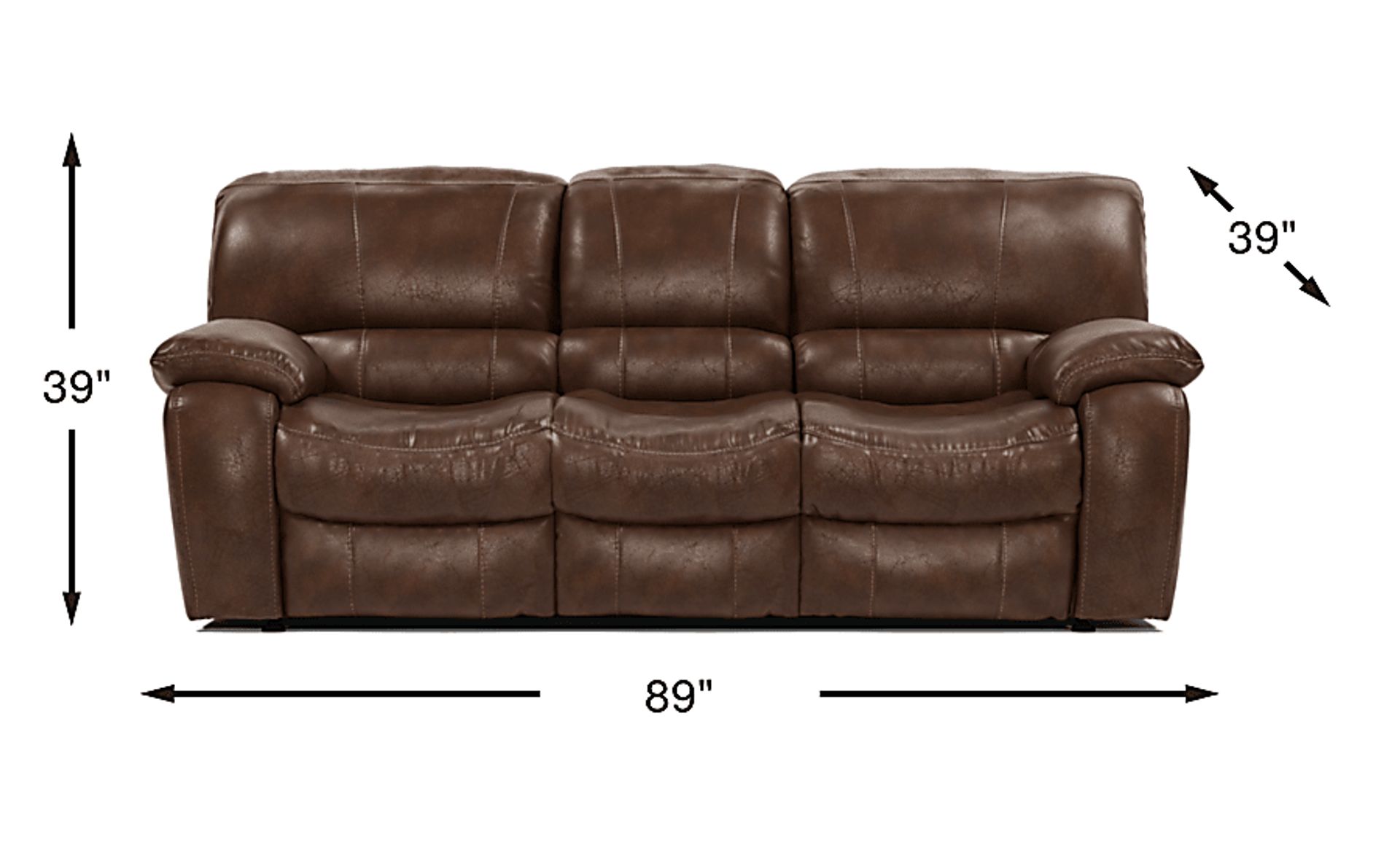 Cindy Crawford Alpen Ridge Brown Microfiber Manual Reclining Sofa