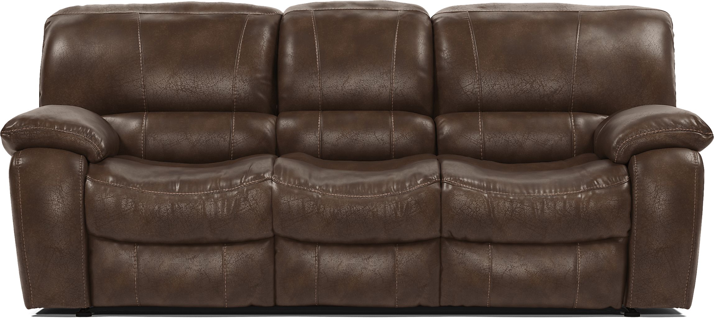 Cindy Crawford Alpen Ridge Silt Brown Microfiber Non-Power Reclining Sofa - Rooms  To Go