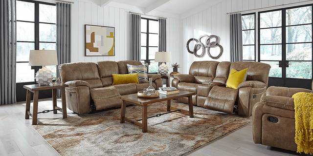 Cindy Crawford Home Alpen Ridge Tan 5 Pc Reclining Living Room - Thumbnail - Image 2