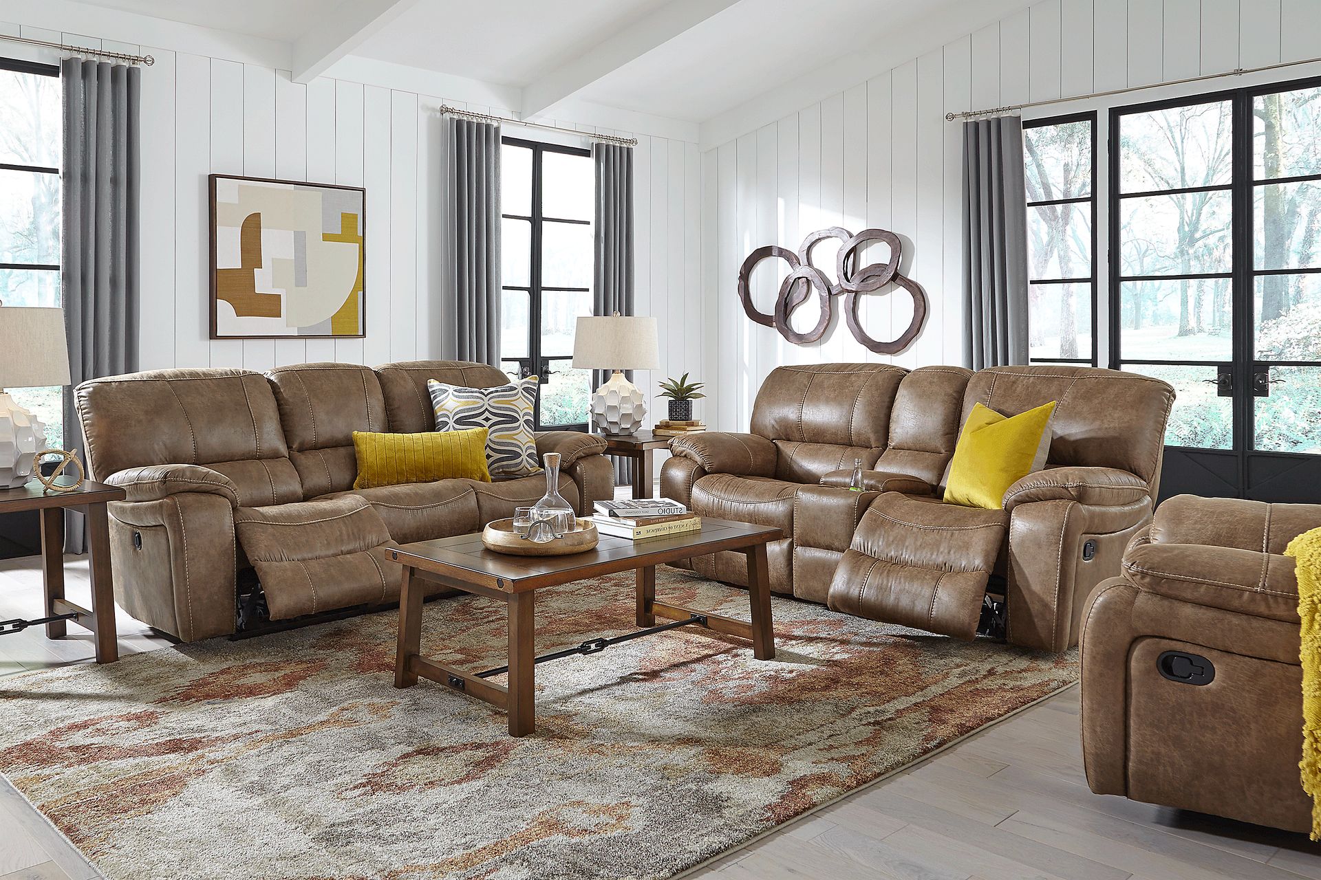 Cindy Crawford Alpen Ridge 7 Pc Tan Beige,Brown Microfiber Manual