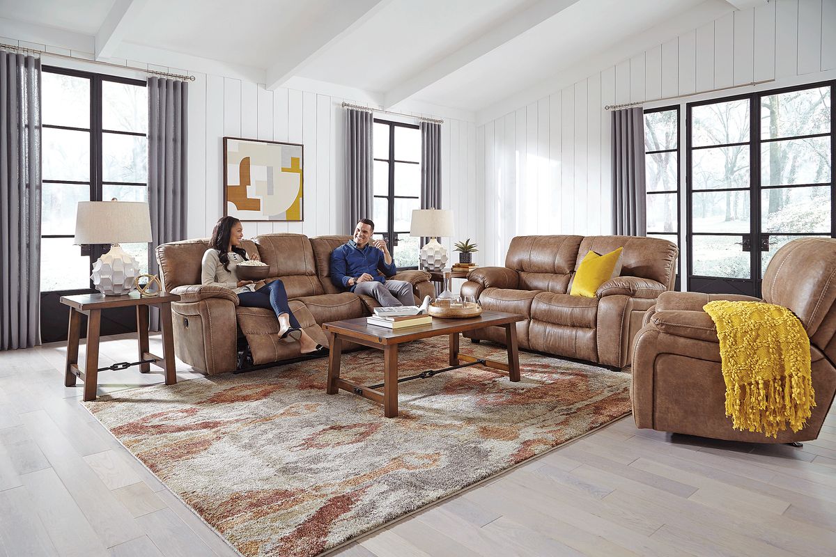 Cindy Crawford Alpen Ridge Silt Brown Microfiber Recliner Rooms