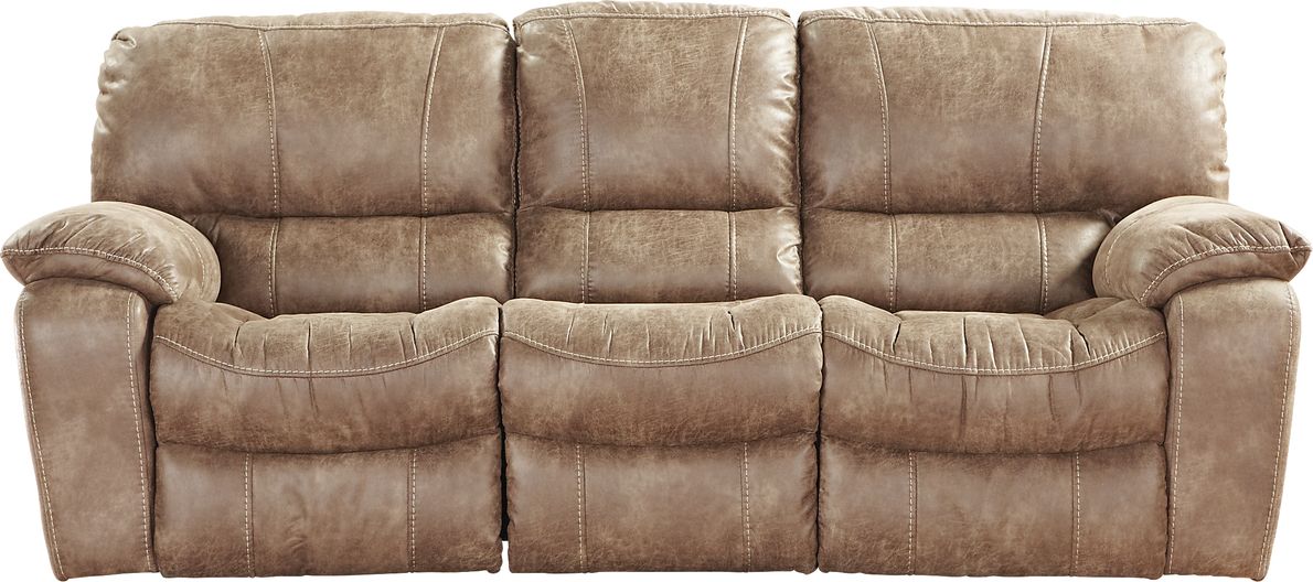 Cindy Crawford Alpen Ridge Tan Beige,Brown Microfiber Power Reclining Sofa Rooms To Go
