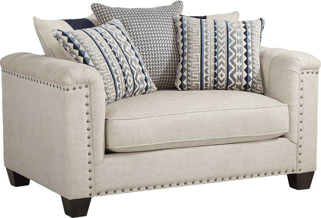 Cindy Crawford Home Asher Place Beige 7 Pc Living Room with Sleeper Sofa - Thumbnail - Image 4