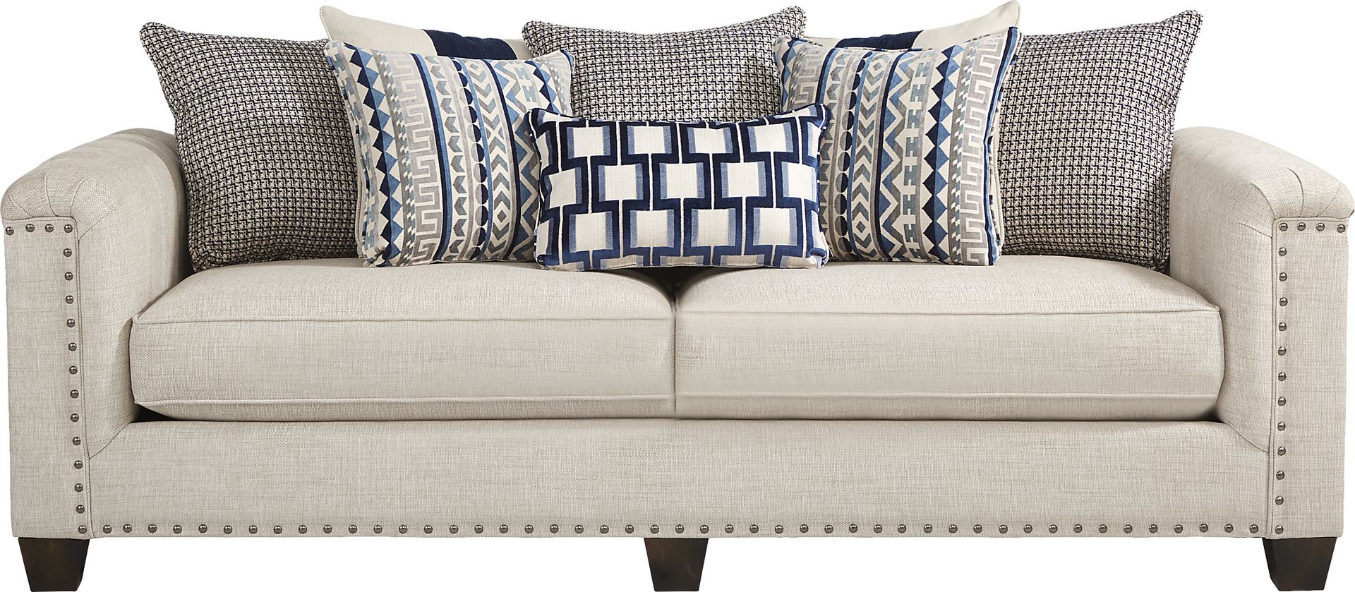 Cindy Crawford Home Asher Place Beige 7 Pc Living Room with Gel Foam Sleeper Sofa - Image 2
