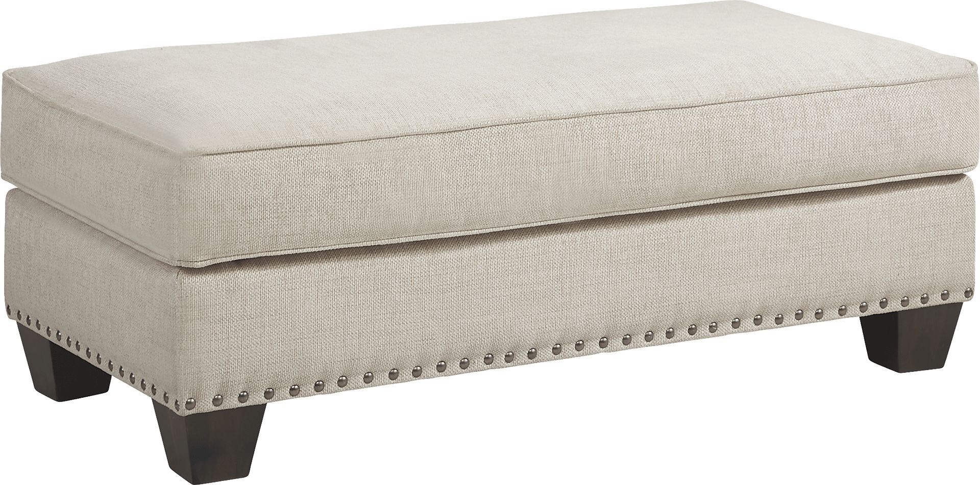 Cindy Crawford Home Asher Place Beige Ottoman - Image 1