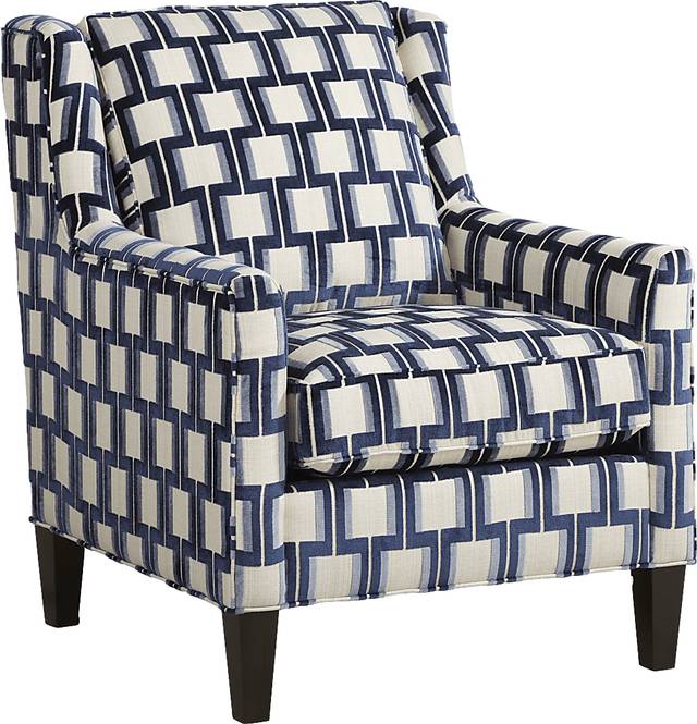 Cindy Crawford Home Asher Place Blue Accent Chair - Thumbnail - Image 1