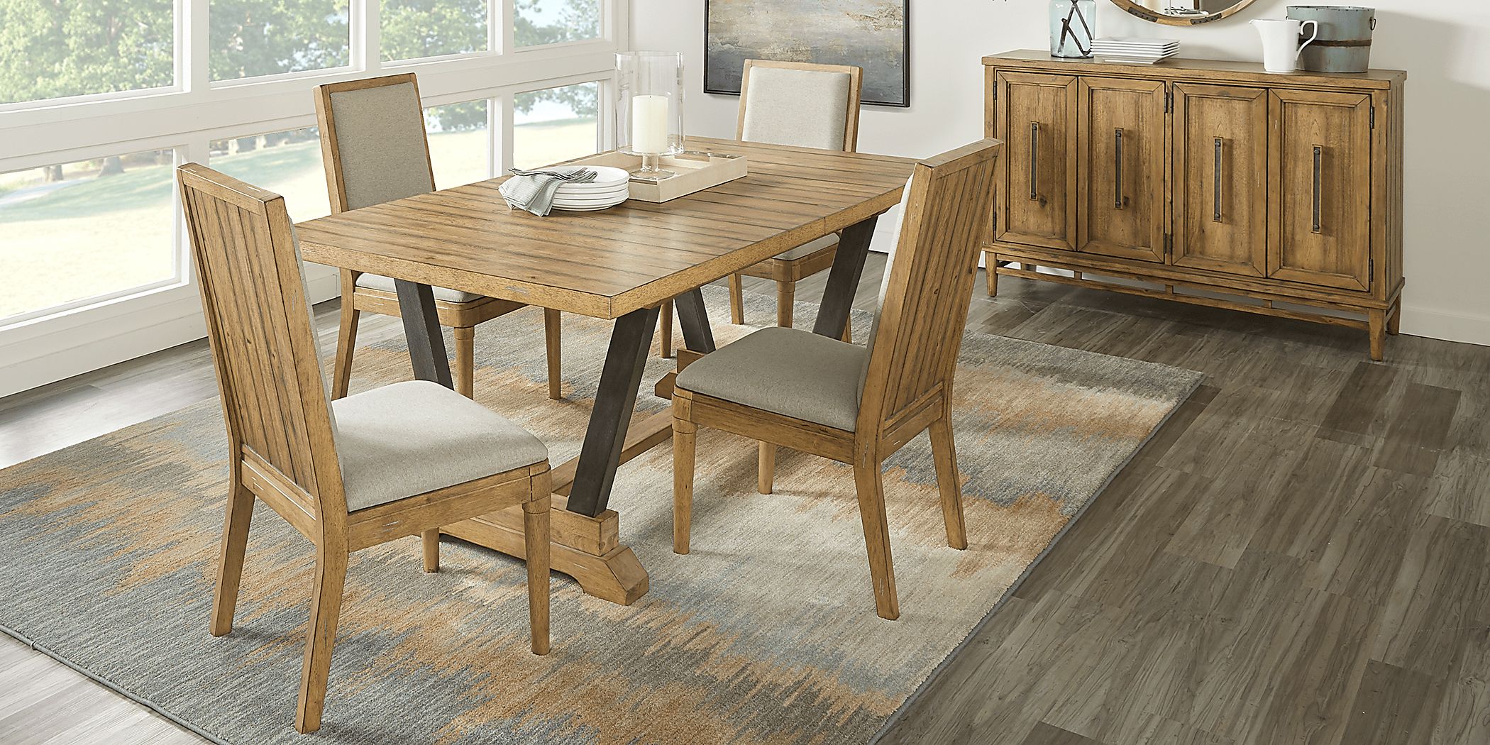 Cindy Crawford Aspen Lakes 5 Pc Hickory Dark Wood Dining Room Set