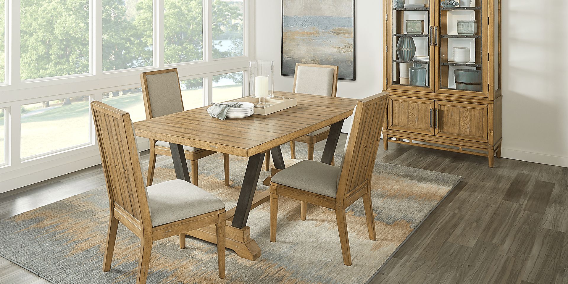 Cindy Crawford Home Aspen Lakes Hickory 9 Pc Rectangle Dining Room - Image 1