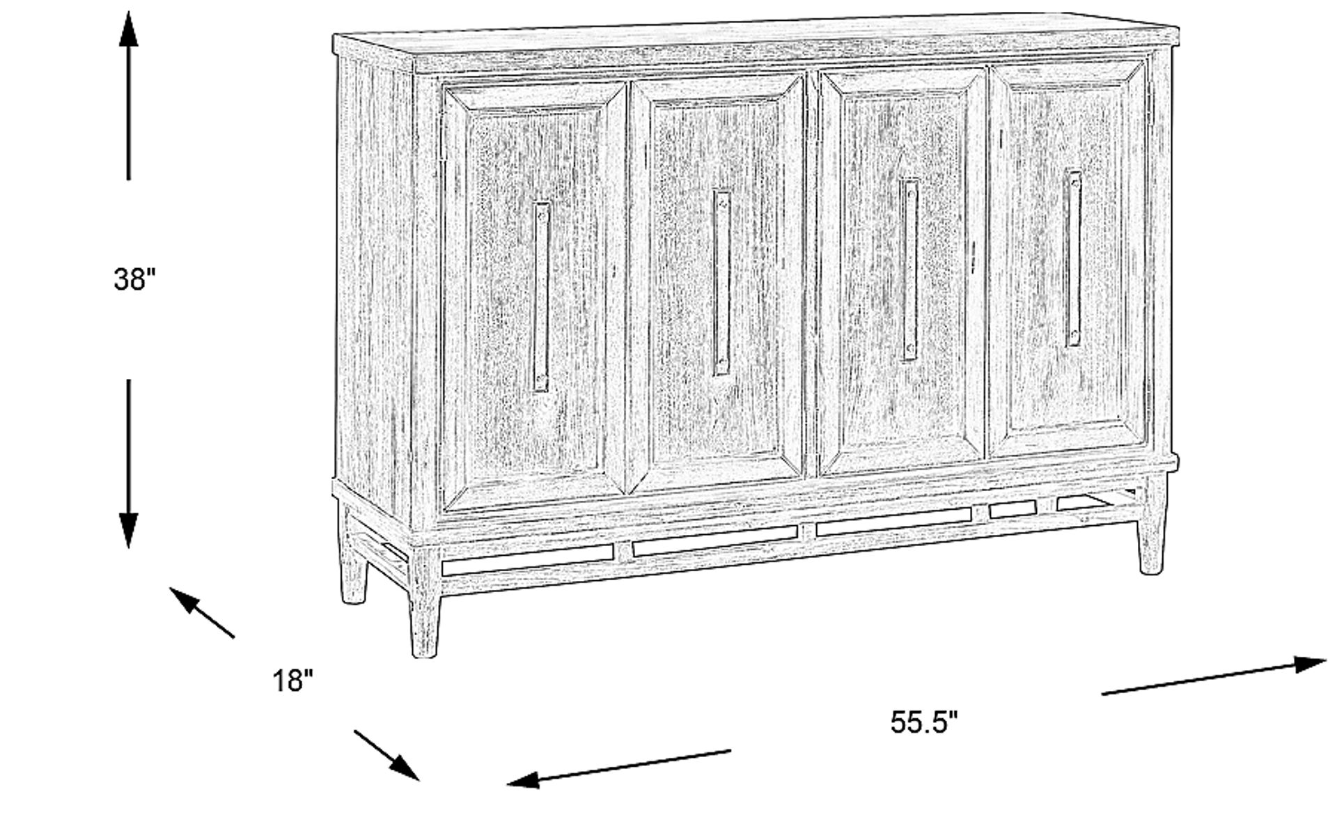 Dimension Image. Please refer to the Dimension Tab on this page for dimension details.