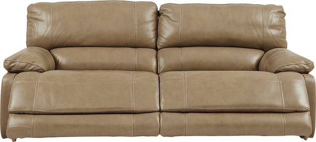 Cindy Crawford Home Auburn Hills Mushroom Leather Reclining Sofa - Thumbnail - Image 2