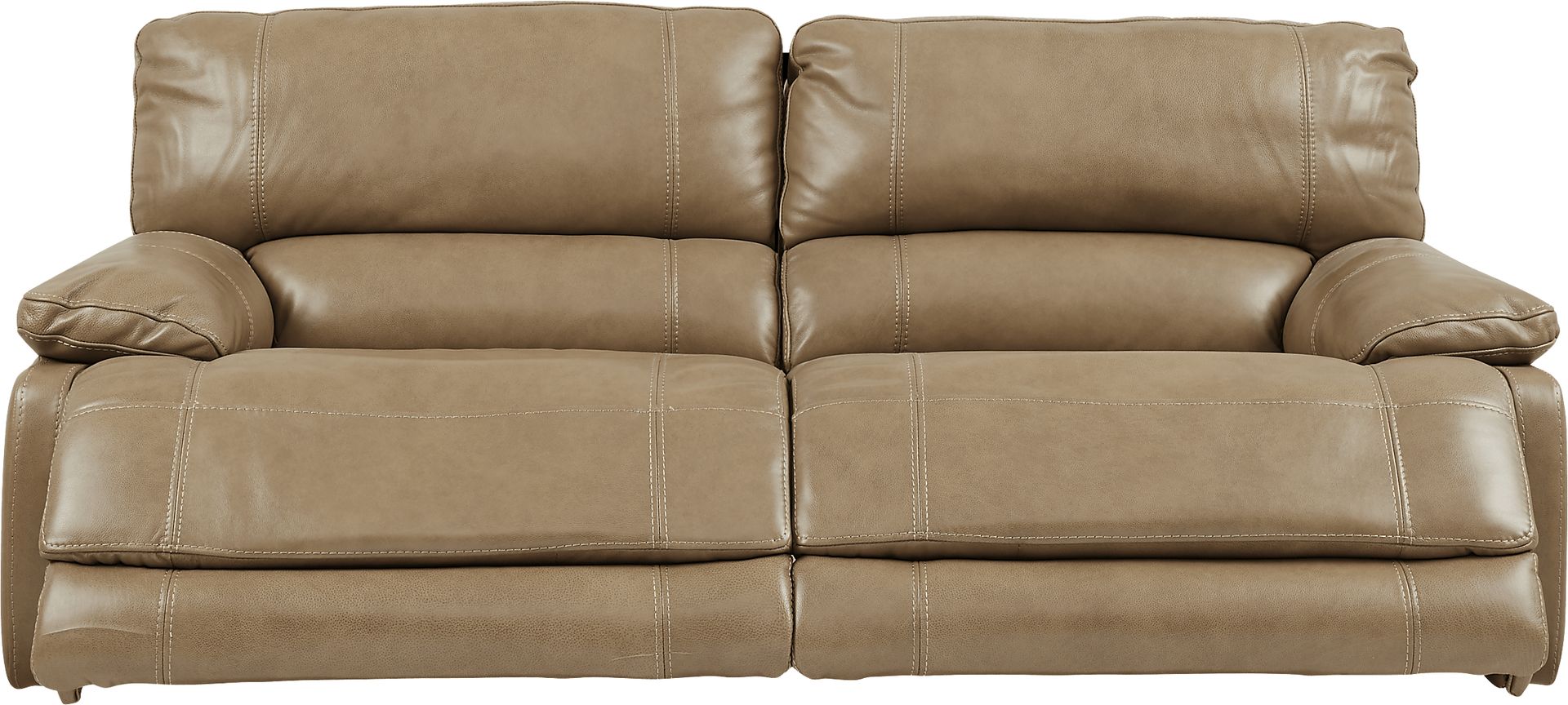 Cindy Crawford Home Auburn Hills Mushroom Leather Reclining Sofa - Image 2