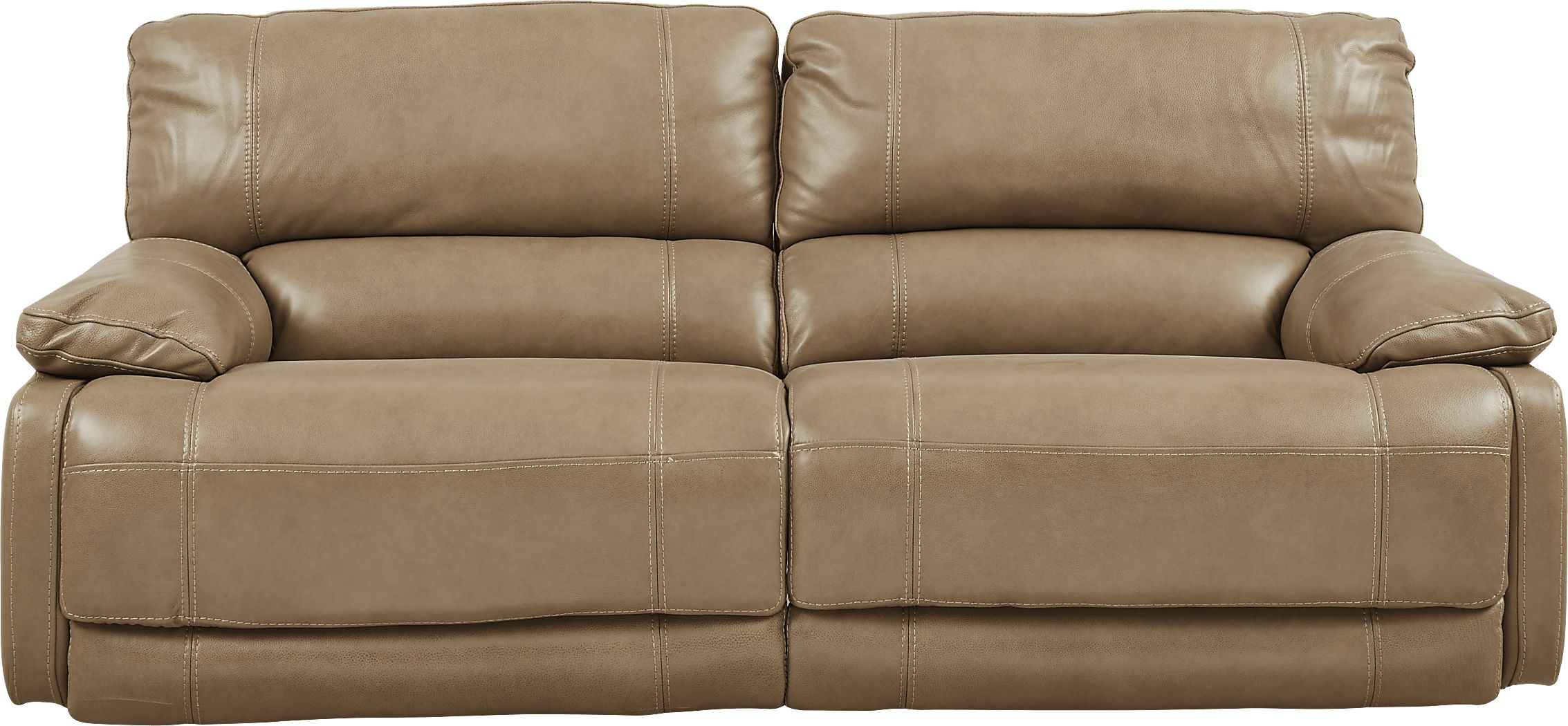 Cindy Crawford Home Auburn Hills Mushroom Leather Reclining Sofa Rooms To Go