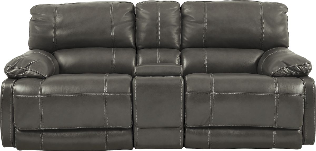 Cindy Crawford Auburn Hills Gray Leather Glider,Manual Reclining