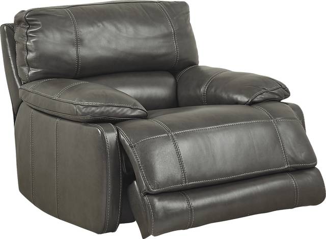 Cindy Crawford Home Auburn Hills Steel Leather Power Recliner - Thumbnail - Image 2