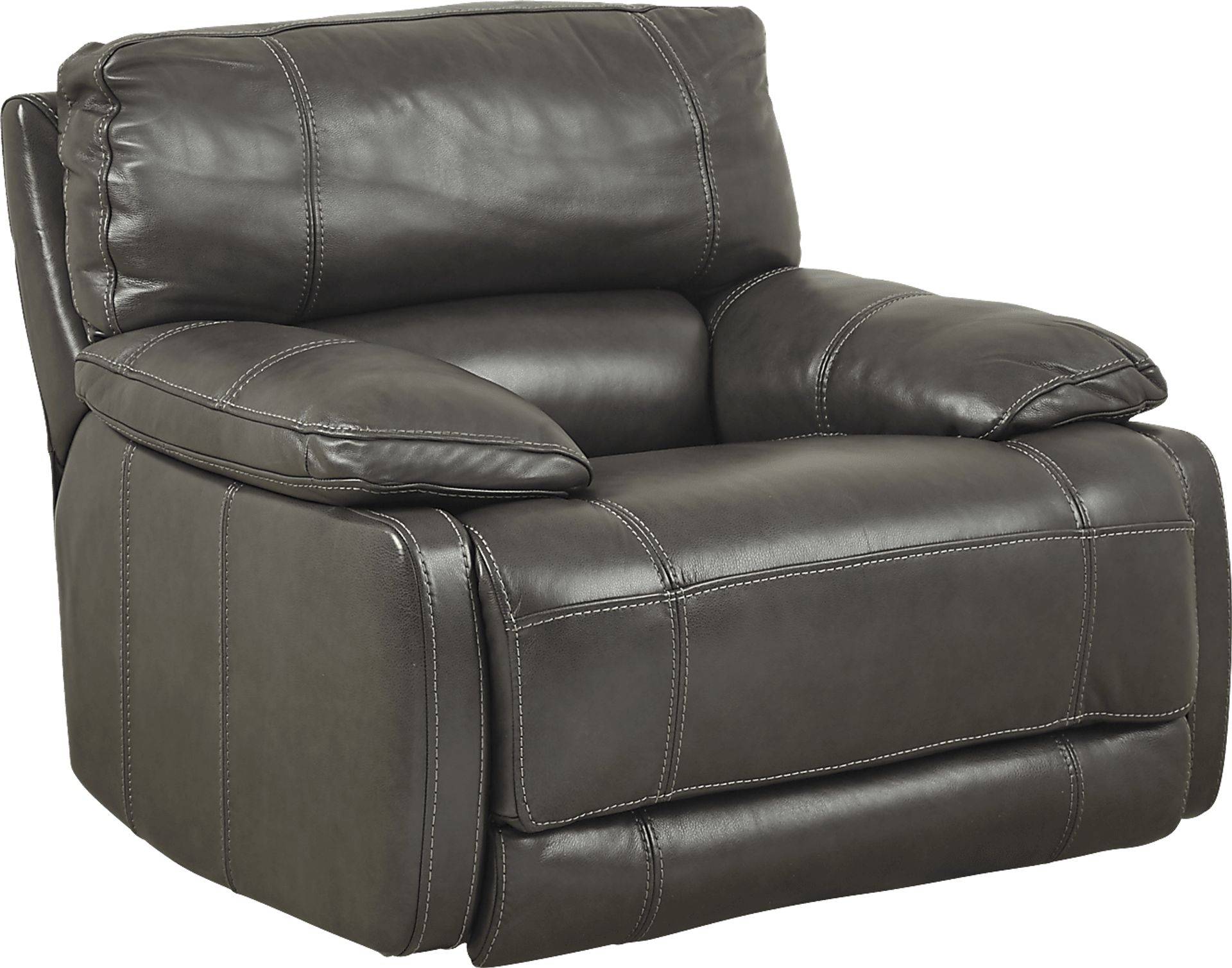 Cindy Crawford Home Auburn Hills Steel Leather Power Recliner - Image 1