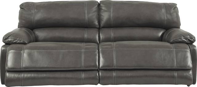 Cindy Crawford Home Auburn Hills Steel Leather Reclining Sofa - Thumbnail - Image 2
