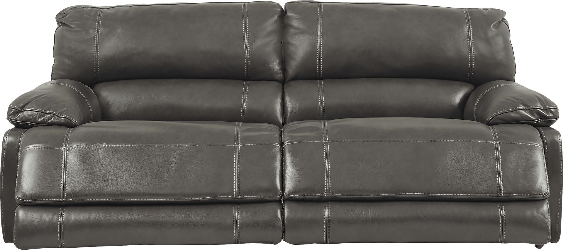 Cindy Crawford Home Auburn Hills Steel Leather Reclining Sofa - Image 2