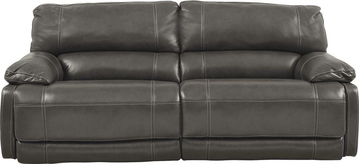 Cindy Crawford Alpen Ridge Silt Brown Microfiber Non-Power Reclining Sofa - Rooms  To Go