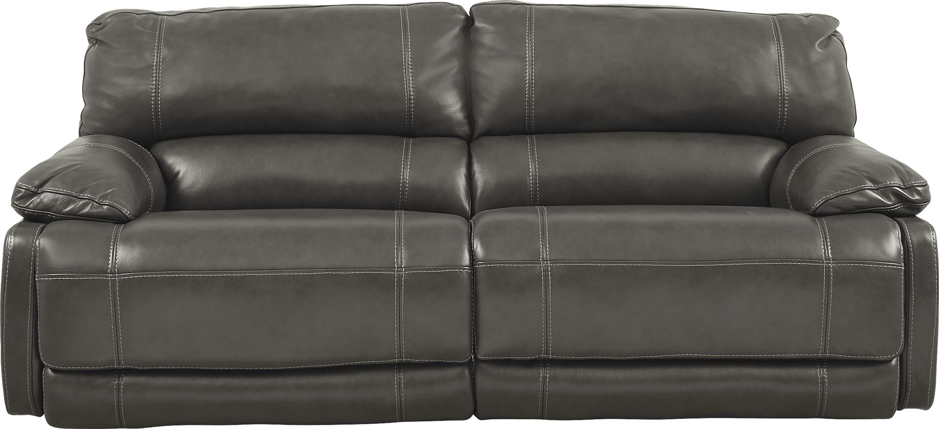 Cindy Crawford Home Auburn Hills Steel Leather Reclining Sofa - Image 1