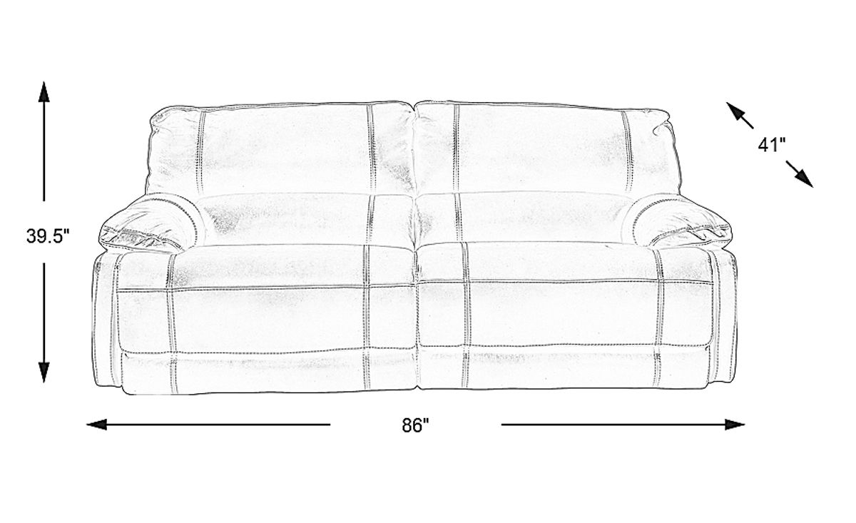 Cindy Crawford Auburn Hills Gray Leather Manual Reclining Sofa