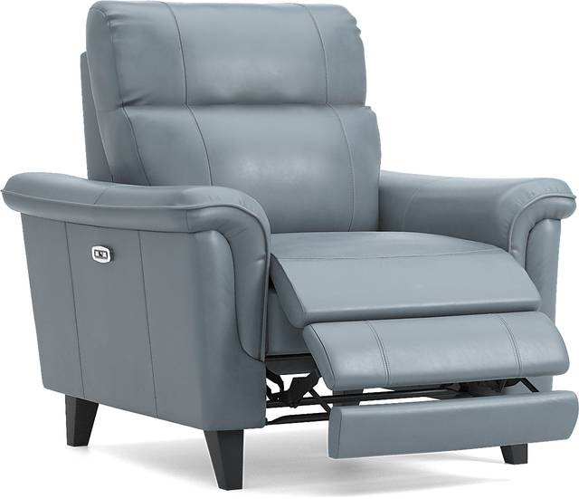 Cindy Crawford Home Avezzano Blue 3 Pc Leather Living Room with Dual Power Reclining Sofa - Thumbnail - Image 14