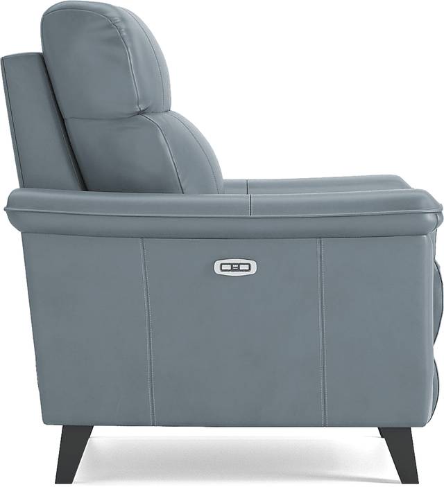 Cindy Crawford Home Avezzano Blue 3 Pc Leather Living Room with Dual Power Reclining Sofa - Thumbnail - Image 17