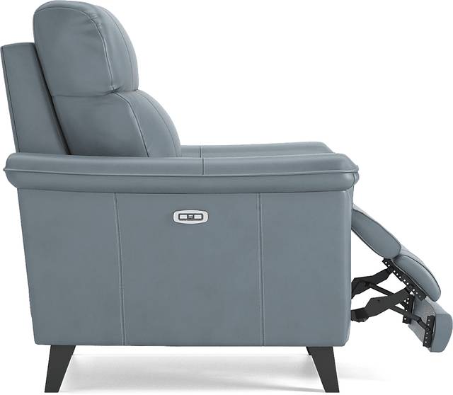 Cindy Crawford Home Avezzano Blue 3 Pc Leather Living Room with Dual Power Reclining Sofa - Thumbnail - Image 18