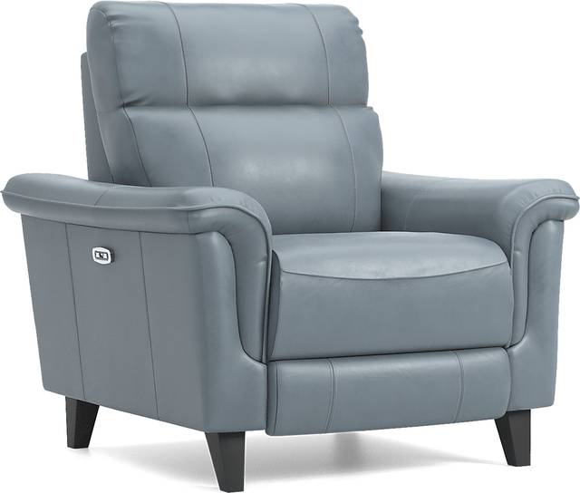 Cindy Crawford Home Avezzano Blue 3 Pc Leather Living Room with Dual Power Reclining Sofa - Thumbnail - Image 13
