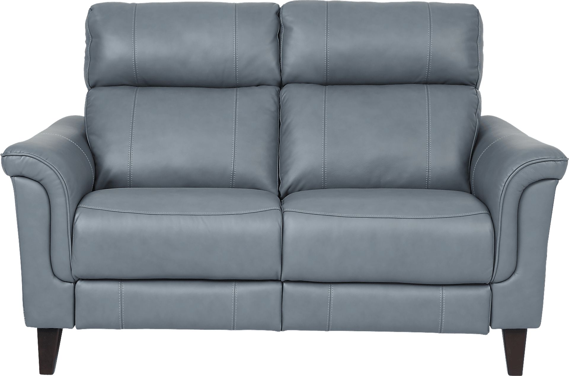Cindy Crawford Home Avezzano Blue Dual Power Reclining Leather Loveseat - Image 1