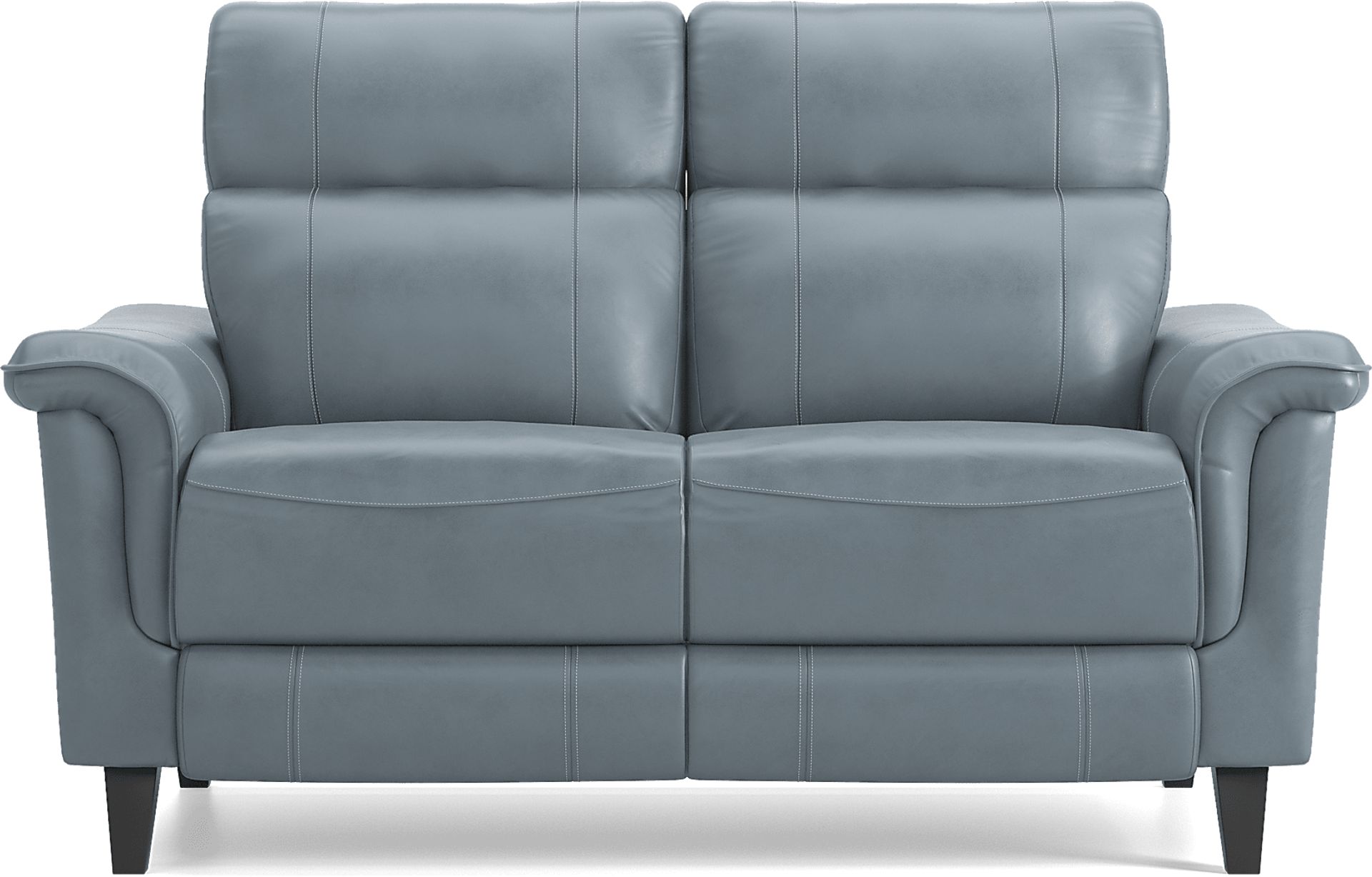 Avezzano Blue Dual Power Reclining Leather Loveseat - Image 5