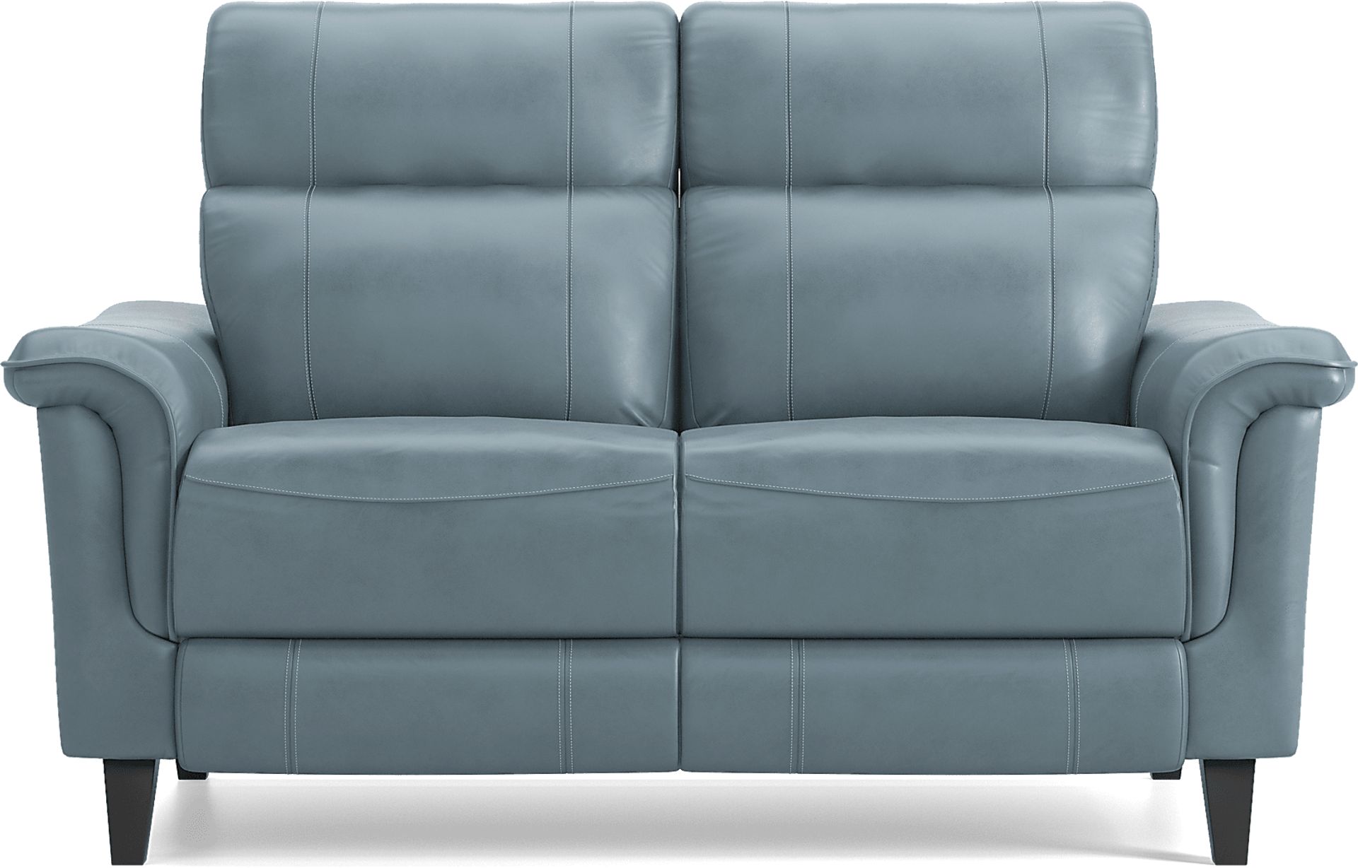 Avezzano Blue Dual Power Reclining Leather Loveseat - Image 5