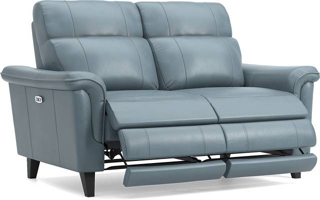 Avezzano Blue Leather 5 Pc Dual Power Reclining Living Room - Thumbnail - Image 12