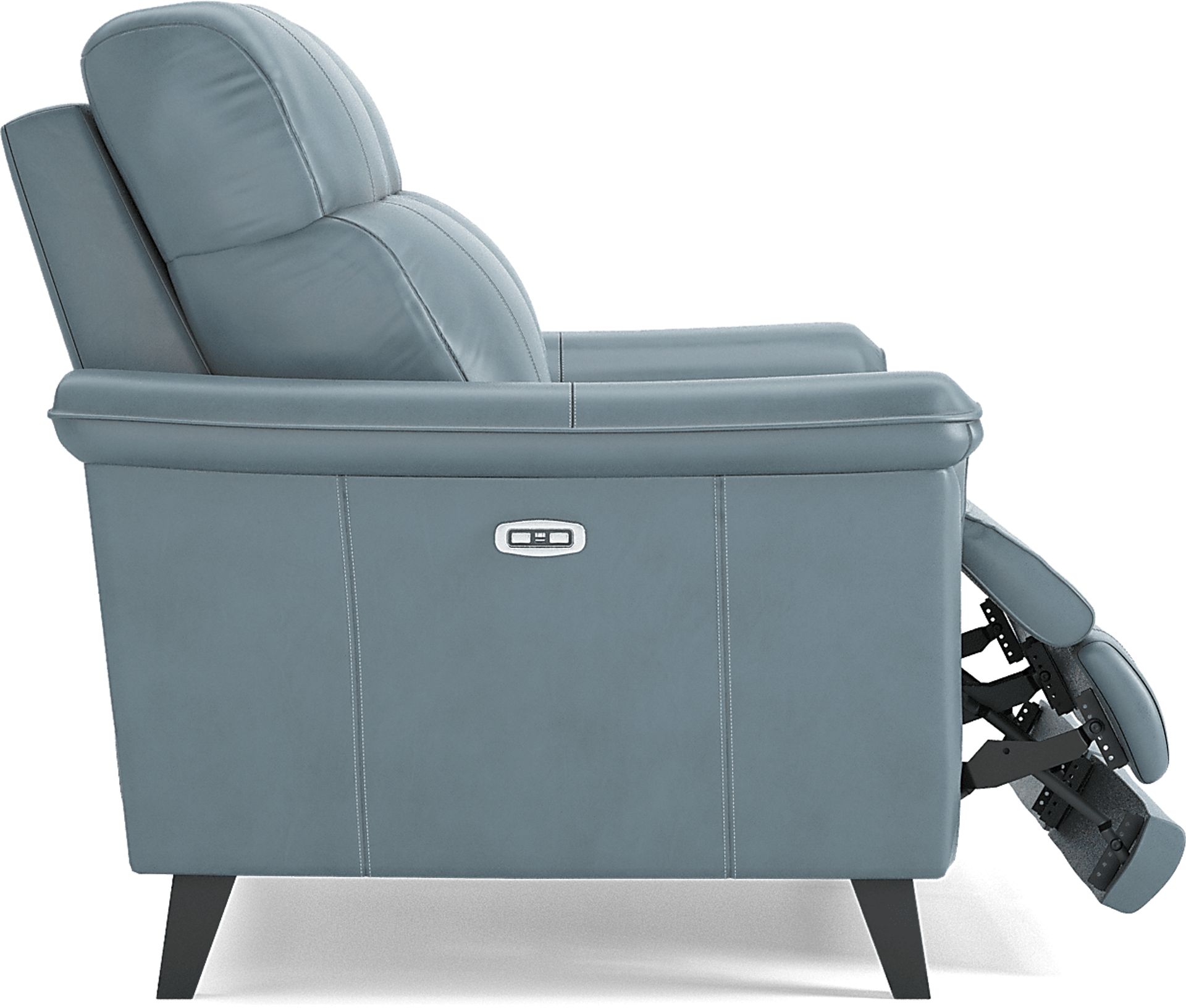 Avezzano Blue Dual Power Reclining Leather Loveseat - Image 7