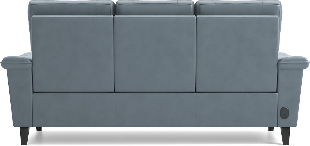 Cindy Crawford Home Avezzano Blue 5 Pc Leather Living Room with Dual Power Reclining Sofa