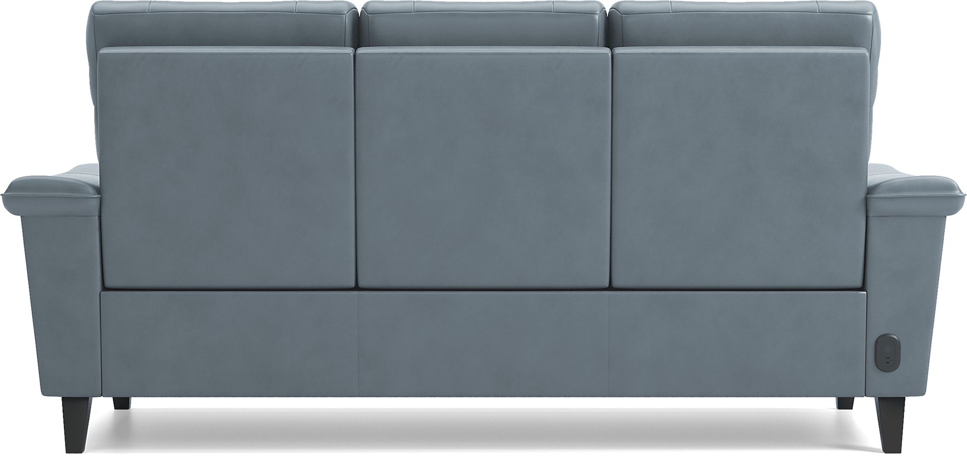 Cindy Crawford Home Avezzano Blue 7 Pc Leather Living Room with Dual Power Reclining Sofa - Image 4