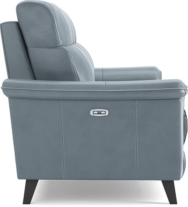 Cindy Crawford Home Avezzano Blue 3 Pc Leather Living Room with Dual Power Reclining Sofa - Thumbnail - Image 5