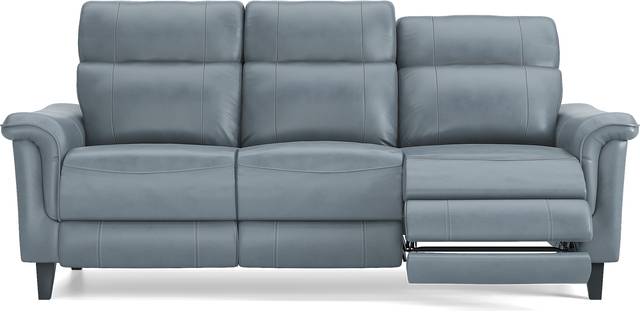 Cindy Crawford Home Avezzano Blue 3 Pc Leather Living Room with Dual Power Reclining Sofa - Thumbnail - Image 6