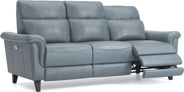 Cindy Crawford Home Avezzano Blue 3 Pc Leather Living Room with Dual Power Reclining Sofa - Thumbnail - Image 7