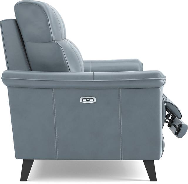 Cindy Crawford Home Avezzano Blue 3 Pc Leather Living Room with Dual Power Reclining Sofa - Thumbnail - Image 8